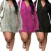 Women's Clothing Plus Size Dress Temperament Slim Lace Skirt Flared Long Sleeved Solid Color Dress_ecoleips.com
