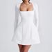 Elegant Long Sleeve Evening Dress – High-End Short Skirt Party Dress For Women_ecoleips.com