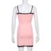 Aria Basics Aria Basics Summer European American Women's Lace Trim, Color-blocking, Slit, Spaghetti Straps, Sexy Slim-fitting, Elegant Dress_ecoleips.com
