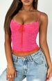 European And American Cross-border 2026 Spring Fashion Trend Women's New Style Off-shoulder Slim-fit Mesh Lace Camisole_ecoleips.com