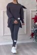 Women's Clothing Irregular Long Sleeved Printed Sweatshirt Leggings Suit_ecoleips.com