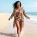 Women's Clothing Women's Style Long Sleeve Printed Two Piece Swimsuit Sun Protection Beach Vacation Bikini Set_ecoleips.com