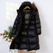 Premium Black & Gold Goose Down Coat – Unisex Long Parka With Detachable Hood (96% White Goose Feather, 5 Sizes)_ecoleips.com