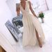 2025 Summer New Sleeveless Solid Color V-neck Dress Women's Fashion_ecoleips.com