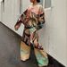 Women's 3D Printed Fashion round Neck Sweatshirt And Wide Leg Pants Set European American Style Autumn Winter Casual Sports Suit_ecoleips.com