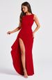 Women's Clothing Solid Color Round Neck High Slit Sexy Backless Dress Women's Slim Long Skirt_ecoleips.com