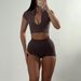 Verve KaiKuo Sports Hot Girl Style Zipper Short Sleeve Shorts Two-Piece Set Women's Clothing 2025 Summer_ecoleips.com