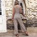 Printed fashion pants with straight tube leopard print jumpsuit_ecoleips.com
