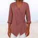 Women's Clothing Spot Spring And Summer Lapel Solid Color Loose Shirt_ecoleips.com