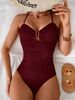 Elegant One Piece Swimsuit U Slip Bikini for Women European And American Style Cross Border 2026 Factory Wholesale_ecoleips.com