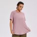 New Mesh Back Loose Quick Drying T-shirt Cover, Breathable Yoga Suit, Short Sleeved Running And Fitness Sportswear For_ecoleips.com