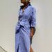 Women's Mid-Length Striped Cardigan Lapel Shirt Dress Casual Elegant American Style Thin Five-Point Sleeve For Spring/Autumn Summer_ecoleips.com
