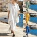 Women's Casual V Neck Short Sleeve Top And Long Skirt Set Multi Color Cotton Blend New_ecoleips.com