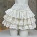 Creamy White Ruffled Midi Skirt for Women High-Waisted Slimming Petite Ballet Style Puffy Girly Cake Summer Skirt_ecoleips.com