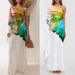 Women's Clothing Temperament Elegant Printing Greek Style One Shoulder Slit Long Dress_ecoleips.com