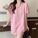 Women's Dopamine Color Sport Set – Trendy Short Sleeve T-Shirt & Shorts, Summer Casual Two-Piece Outfit_ecoleips.com