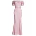 Plus Size Off-Shoulder Mesh Office Dress With High Slit – Elegant & Flirty Workwear For Women_ecoleips.com