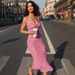 2026 European And American New Summer Fashion Sexy Bohemian Resort-style Small Floral Print Strap Dress_ecoleips.com