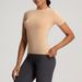 Women's Clothing Yoga Short Sleeved High Elastic Nude Breathable T Shirt Tops Sports Running Fitness Clothes_ecoleips.com