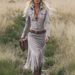 Vintage Western Fringe Suede Long Sleeve Bodycon Dress For Women Cowgirl Chic Party Night Out_ecoleips.com