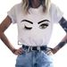 Cross-border Supply Loose-fitting Fashionable Round-neck Eyelash Short Top T-shirt For Women_ecoleips.com