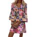 Women's Clothing Women's V Neck Dress Versatile All Over Print Fashion New Arrival_ecoleips.com