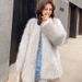 Luxury Faux Fur Coat Women's Winter Long Coat Fashionable Faux Fox Fur Jacket With 3D Pattern, Elegant V-Neck, Plus Size Options_ecoleips.com