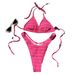 Women's sweet sexy drawstring split swimsuit bikini bikini _ecoleips.com