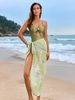 Women's Clothing New Style Bright Solid Color One Piece Swimsuit Hot Style Beaded Swimsuit Drawstring One Piece Swimsuit Suit_ecoleips.com