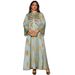 Modest Abaya Dress– V-Neck Jacquard With Beaded Embellishments, Luxurious Muslim Evening Gown For Banquets (S-XXL, 5 Colors)_ecoleips.com