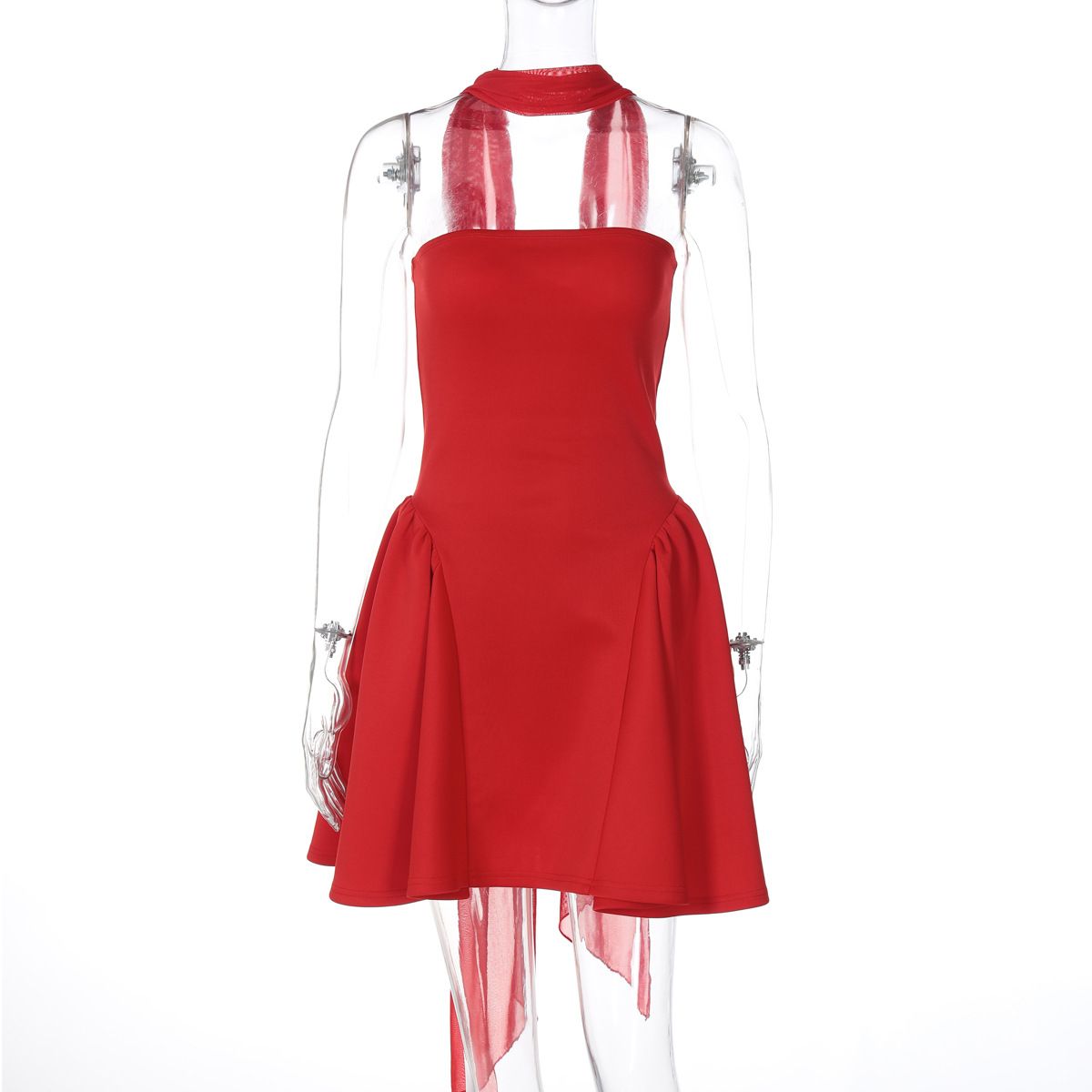 Women's 2024 Winter New Fashion Sexy Back Zipper Tube Top Short Dress Wholesale_ecoleips.com