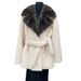 Women’s Mid-Length Faux Sable Coat – Belted Trench Style With Plush Fur Lining | Elegant Winter Outerwear For Office & Evening_ecoleips.com