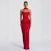 Elegant Sexy Pleated High-End Slim Fit Slip Dress with Straps European American Style Fishtail Cross Border Women's Dress_ecoleips.com
