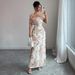 Women's Elegant Floral Print Off-Shoulder Long Dress Bodycon Style New Arrival_ecoleips.com