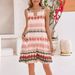 Women's Clothing Women's Printed V-Neck Sleeveless Dress Knee-Length With Pocket For Formal & Casual For Women_ecoleips.com