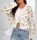"Leopard Print Open Front Cardigan Women's - Oversized Knit Sweater (S-XL, Buttonless, Soft Acrylic Blend, Boho Chic Outerwear)"_ecoleips.com