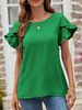 Women's Solid Color Round Neck Casual Top_ecoleips.com