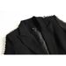 Women's Clothin Duty Black Rhinestone Slim Fit Long Sleeved Suit Two Piece Slightly Spicy Flared Straight Leg Pants For Modification_ecoleips.com