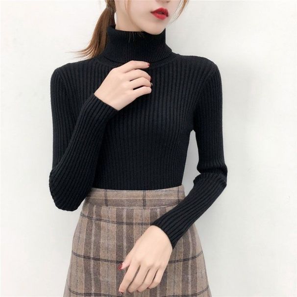 Women's High Neck Sweater Slim Fit Long Sleeve Knit Top Basic Turtleneck Pullover For Autumn Winter Fashion Casual Comfortable_ecoleips.com