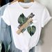Cross-border Women's Top With Geometric Pattern, Short-sleeved Loose Plus-size T-shirt For Women_ecoleips.com
