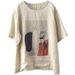 Summer Vintage Artistic Printed Cotton-Linen Top For Women, Plus-Size Casual Temperament, Loose Crew Neck Short-Sleeve T_ecoleips.com