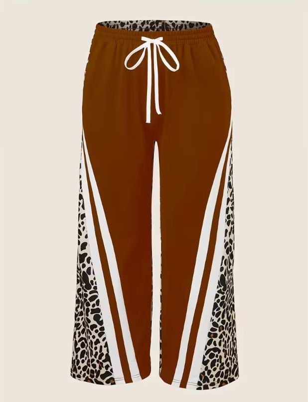 Women's High Waist Straight Leg Pants Animal Print Casual Trousers Streetwear Fashion Comfort Fit_ecoleips.com