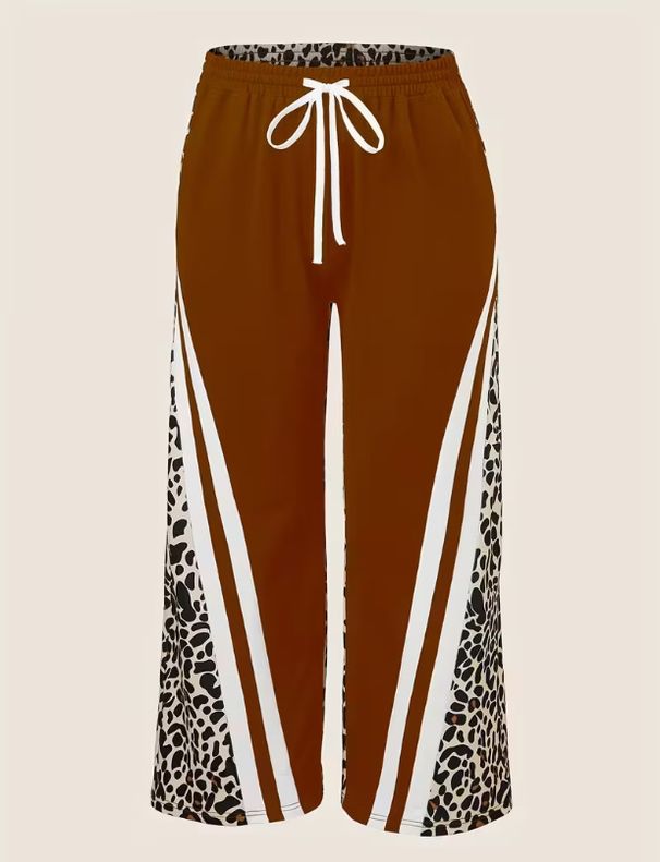 Women's High Waist Straight Leg Pants Animal Print Casual Trousers Streetwear Fashion Comfort Fit_ecoleips.com