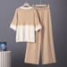 K Small Niche Design, Fashionable And Stylish Color Blocking Splicing Set, Fashionable Knitted Suit With Stylish And Stylish Style_ecoleips.com