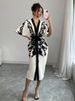 Women's Long Sleeve Cardigan Top Fashion Retro Print Split Cuff Style Jacket New_ecoleips.com