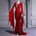 Women's Clothing New Halloween Sexy Strappy Hip Wrapped Gothic Style Women's Trumpet Sleeve Lace Up V Neck Dress_ecoleips.com