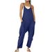 Women's Solid Color Jumpsuit – Strapless Wide-Leg Romper With Utility Pockets, Casual & Chic One-Piece Outfit_ecoleips.com