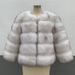 Women's Clothing Fox Fur Patchwork Fur Coat Winter Imitation Fashion Women's Faux Fox Fur Trim Faux Fur Coat Winter Fashion Warm Long Sleeve Jacket_ecoleips.com