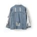 Women's Clothing Loose Ripped Sequined Denim Jacket One Piece Drop Shipping_ecoleips.com