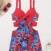 Women's Clothing Backless One-piece Fashion Sexy Printed Colorful Leaves Swimsuit_ecoleips.com